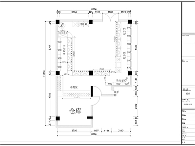 现代其他商业空间 药店 药店平面图 施工图