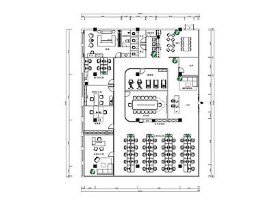 现代原木办公室 500平 现代办公室 平面方案设计 施工图