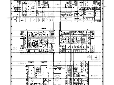 现代医院 医院 医技楼 住院部 药学部 三级平面工艺流程 施工图