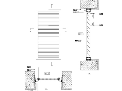 现代窗节点 百叶节点 施工图
