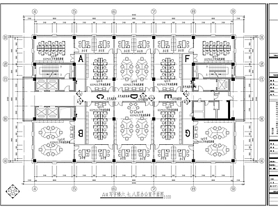 现代整体办公空间 广场办公楼装修 施工图