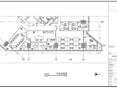 现代整体办公空间 写字楼内办公室 施工图