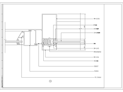 窗节点 玻璃排节点图 施工图