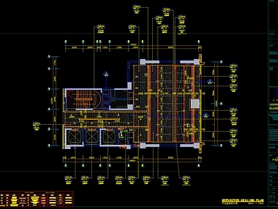 现代整体办公空间 办公楼大堂 施工图