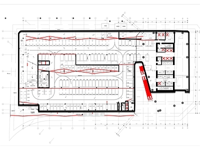 现代其他商业建筑 地下平面 商业建筑 施工图