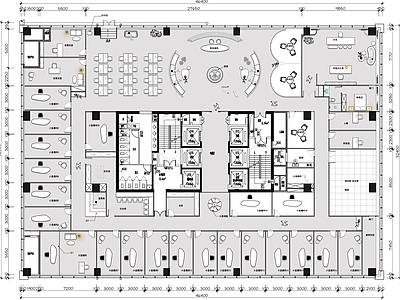 现代直播间 直播间平面布置图 施工图