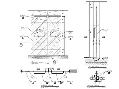 现代门节点 推拉 施工图