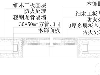 现代门节点 木暗做法 大样 详图 剖面 施工图