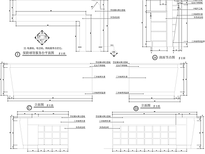 现代家具节点详图 石材木喷漆服务台 节点 柜体节点 施工图