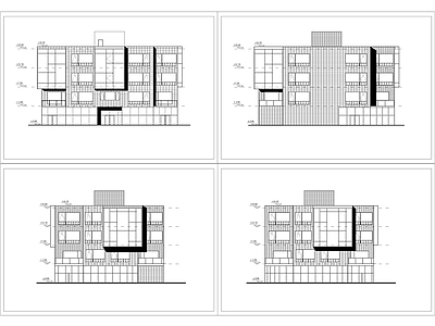 现代办公楼建筑 办公楼3层图纸 办公楼 施工图