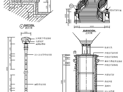 现代楼梯节点 9套扶手 施工图