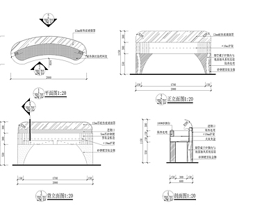 现代家具节点详图 日式烧烤炉详图 施工图