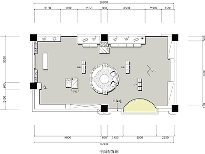 现代其他商业空间 箱包平面图 箱包店设计平面图 施工图