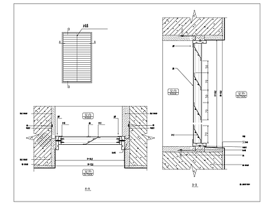 现代窗节点 百叶节点大样 施工图