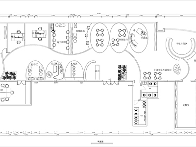 现代整体办公空间 办公空 施工图