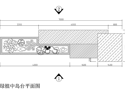 现代其他建筑 现代绿植中岛台 施工图