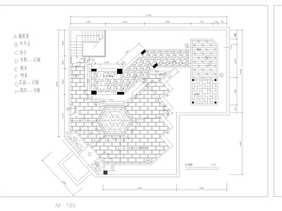 现代屋顶花园 园景观 施工图