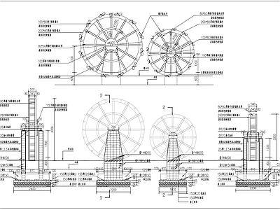 现代其他景观 景观水车 施工图