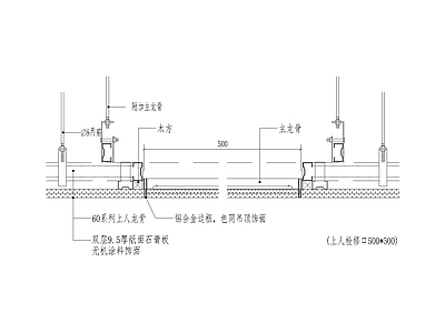 现代吊顶节点 家装节点 石膏板 轻钢龙骨 施工图