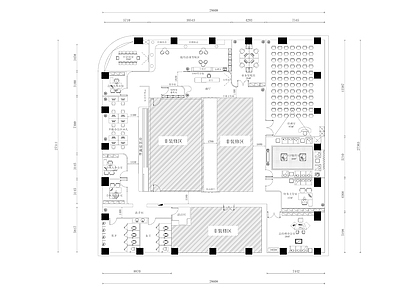 现代简约直播间 办公空间 金融公司 培训 施工图