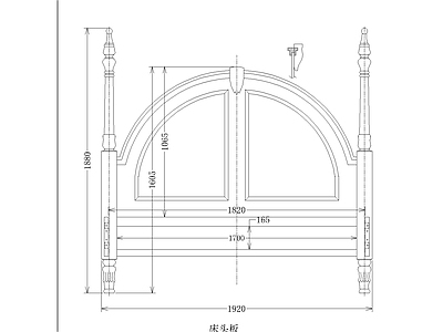 美式床 美式实木 施工图