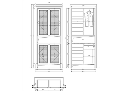 美式家具节点详图 柜体节点 美式板木结合 施工图