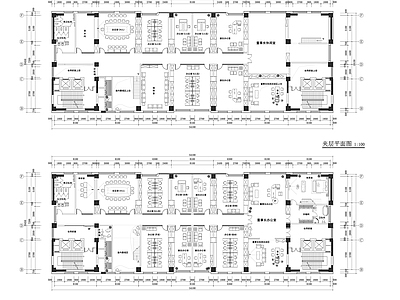 现代整体办公空间 企业办公空间 办公空间布置图 施工图