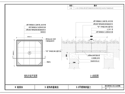 给排水节点详图 装饰井盖 施工图