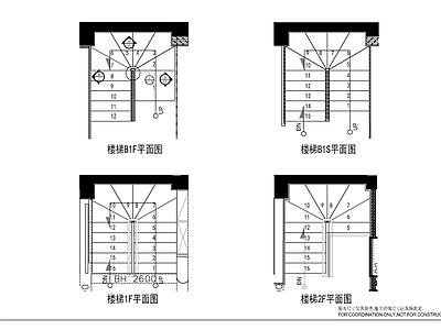 现代楼梯节点 别墅图 施工图