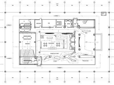 现代整体办公空间 企业展厅平面三 施工图