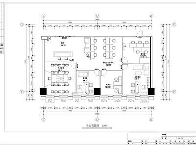 现代整体办公空间 270平办公 办公空间 施工图