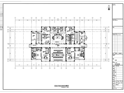 现代整体办公空间 730平办公楼 办公空间 施工图