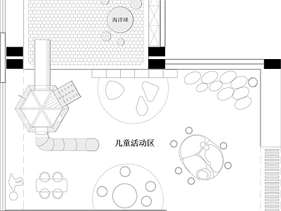 现代新中式儿童乐园 儿童活动区平面图 布置图 施工图