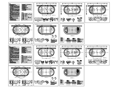 现代其他建筑 300M塑胶跑道 施工图
