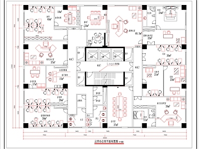 现代整体办公空间 730平办公室施 整 施工图