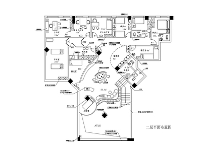 现代医院 美容医疗诊所平面 施工图