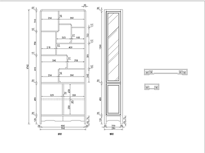 中式家具节点详图 柜体节点 中式红木博古架 施工图
