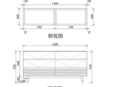 北欧家具节点详图 柜体节点 北欧实木电视柜 施工图