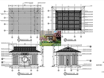 新中式亭子节点 凉亭 廊亭水榭 施工图