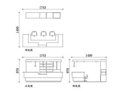 现代医院 护士站接待台 木质接待台 木质前台接待台 医用木质接待台 木质护士站接待台 施工图