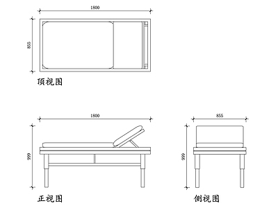 现代床 实木理疗 木制理疗 理疗木质 木质按摩 木质治疗 施工图