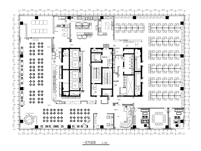 现代整体办公空间 现代两层办公空间 整体办公平面图 施工图