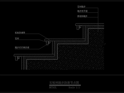 现代地面节点 踏步节点 石材踏步 施工图
