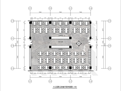 现代食堂 公司员工餐厅 自助餐厅 施工图