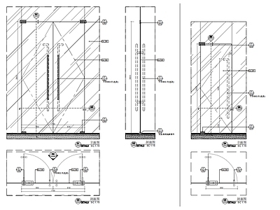 现代门节点 详图 玻璃节点 大样 施工图