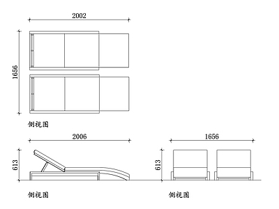 现代床 户外日光浴 沙滩日光浴 园日光浴 露台日光浴 折叠日光浴 施工图