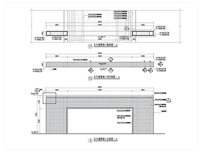 新中式中式景墙节点 洞景墙 景墙 施工图