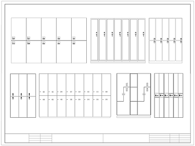 现代柜子 储物柜 更 寄存柜 置物柜 施工图