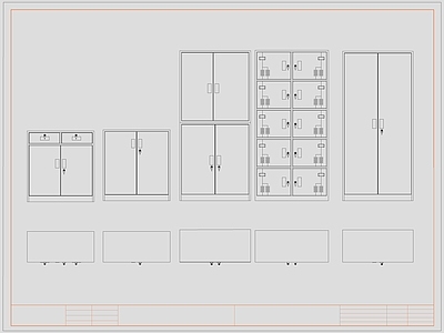 现代柜子 储物柜 更 寄存柜 置物柜 施工图