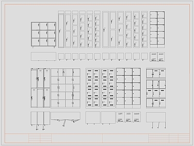 现代柜子 储物柜 更 寄存柜 置物柜 施工图